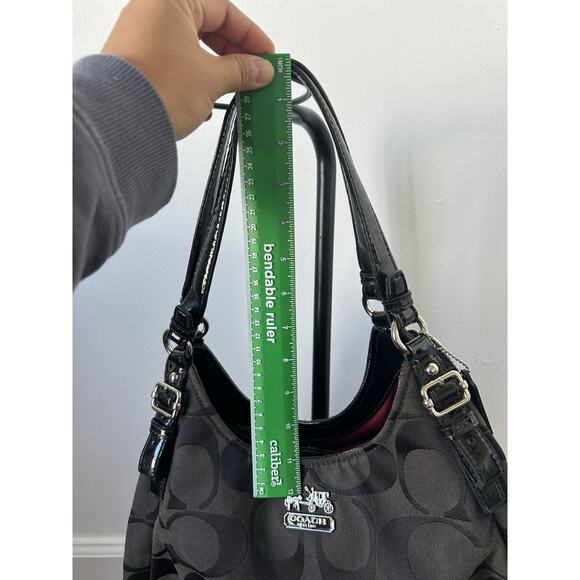 Y2K Coach 18762 Signature CC Black Canvas Leather Trim Hobo Shoulder Bag Read - Picture 5 of 10